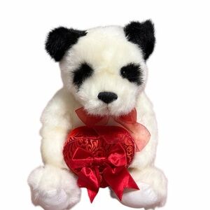 Zales Vintage Gund White Panda Bear Plush Stuffed Animal Made Zales 12x11x10"